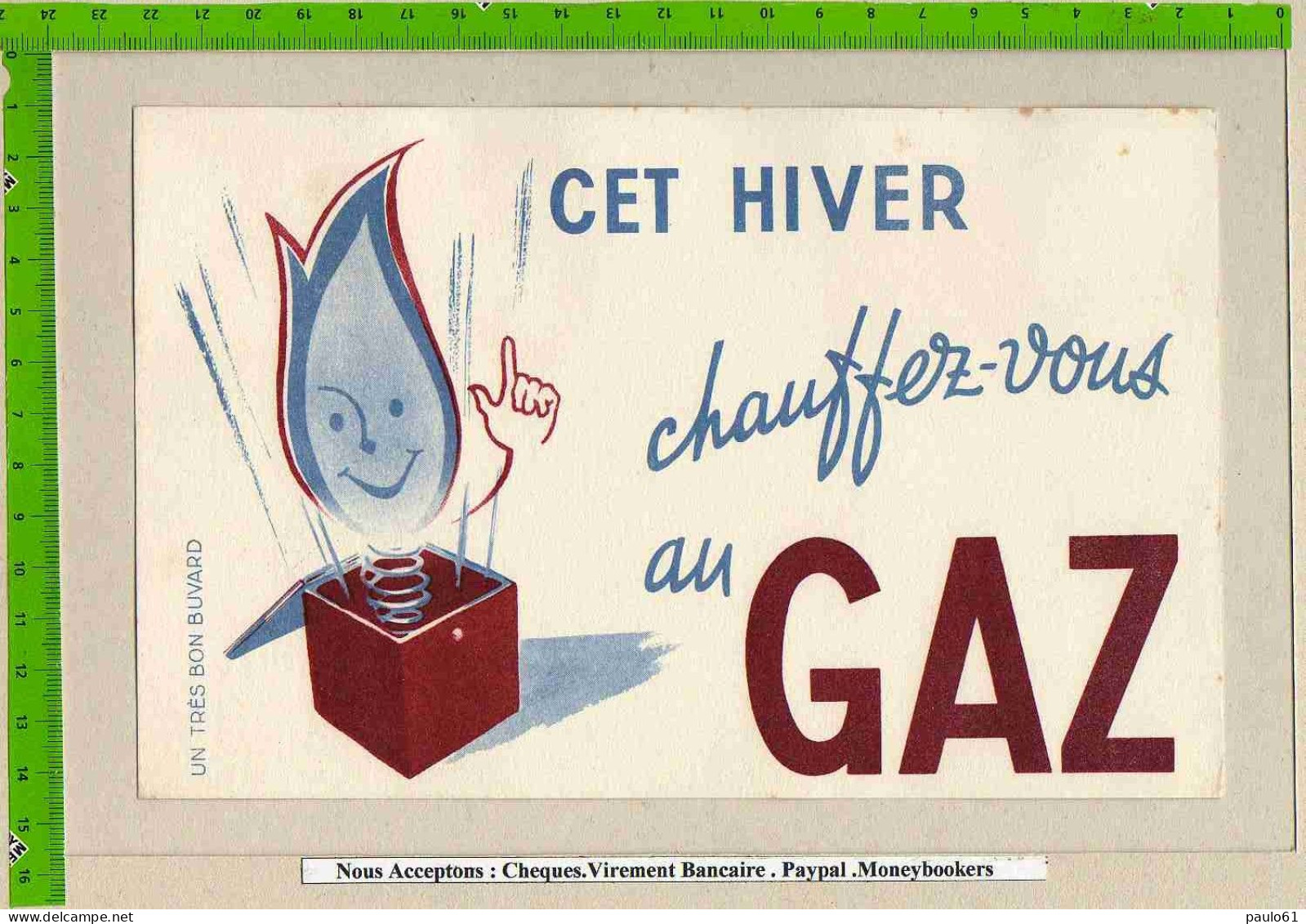 2   BUVARDS  : Le Chauffage Au GAZ (2 Personnes ) - Electricité & Gaz