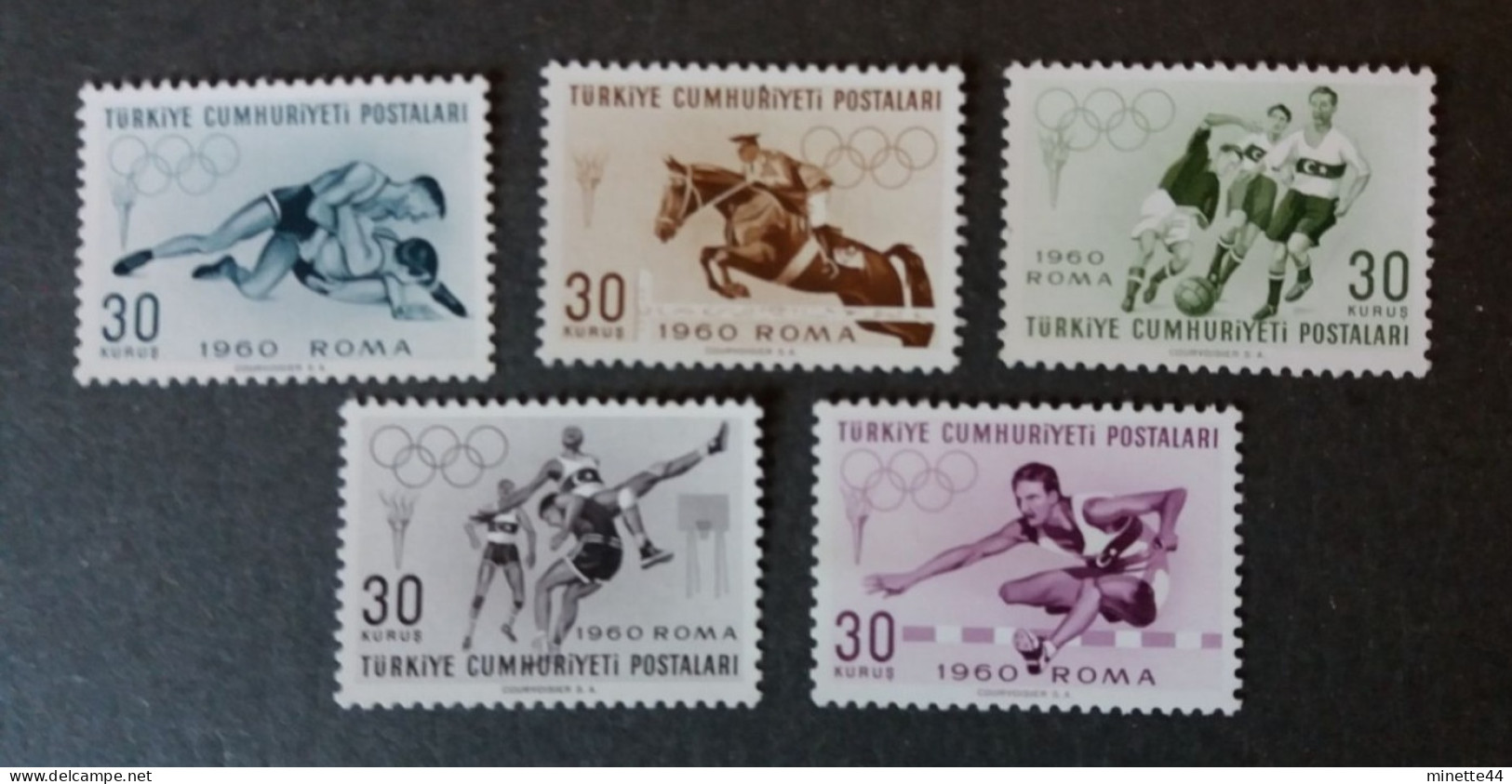 TURQUIE TURKEY 1960 MNH**  GAMES JEUX LUTTE JUMPING ATHLETISME  BASKET FOOTBALL SPORTS - Zomer 1960: Rome