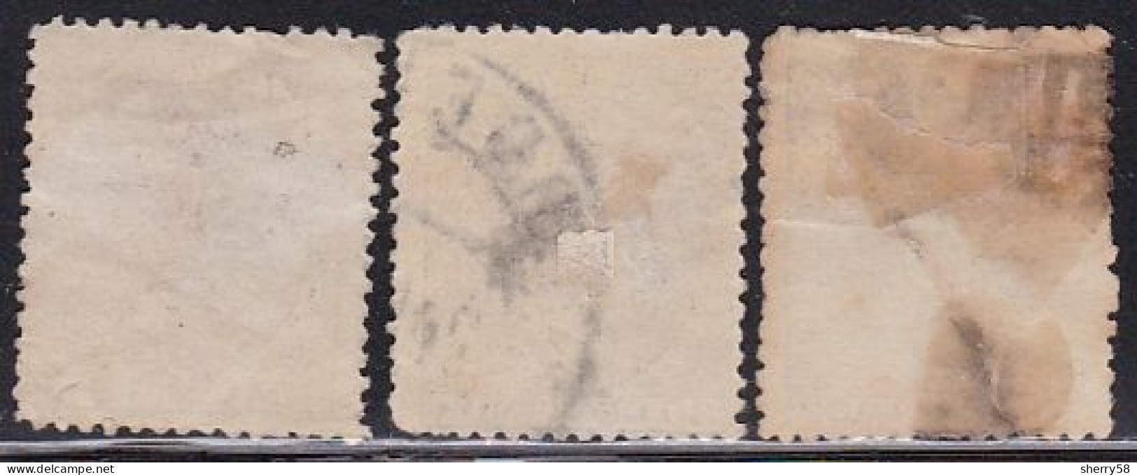 1882-ED. 210, 211 Y 212 ALFONSO XII -SERIE COMPLETA Con Transparencias. 75 Cts. Reparado- USADO- VER FOTOS - Oblitérés