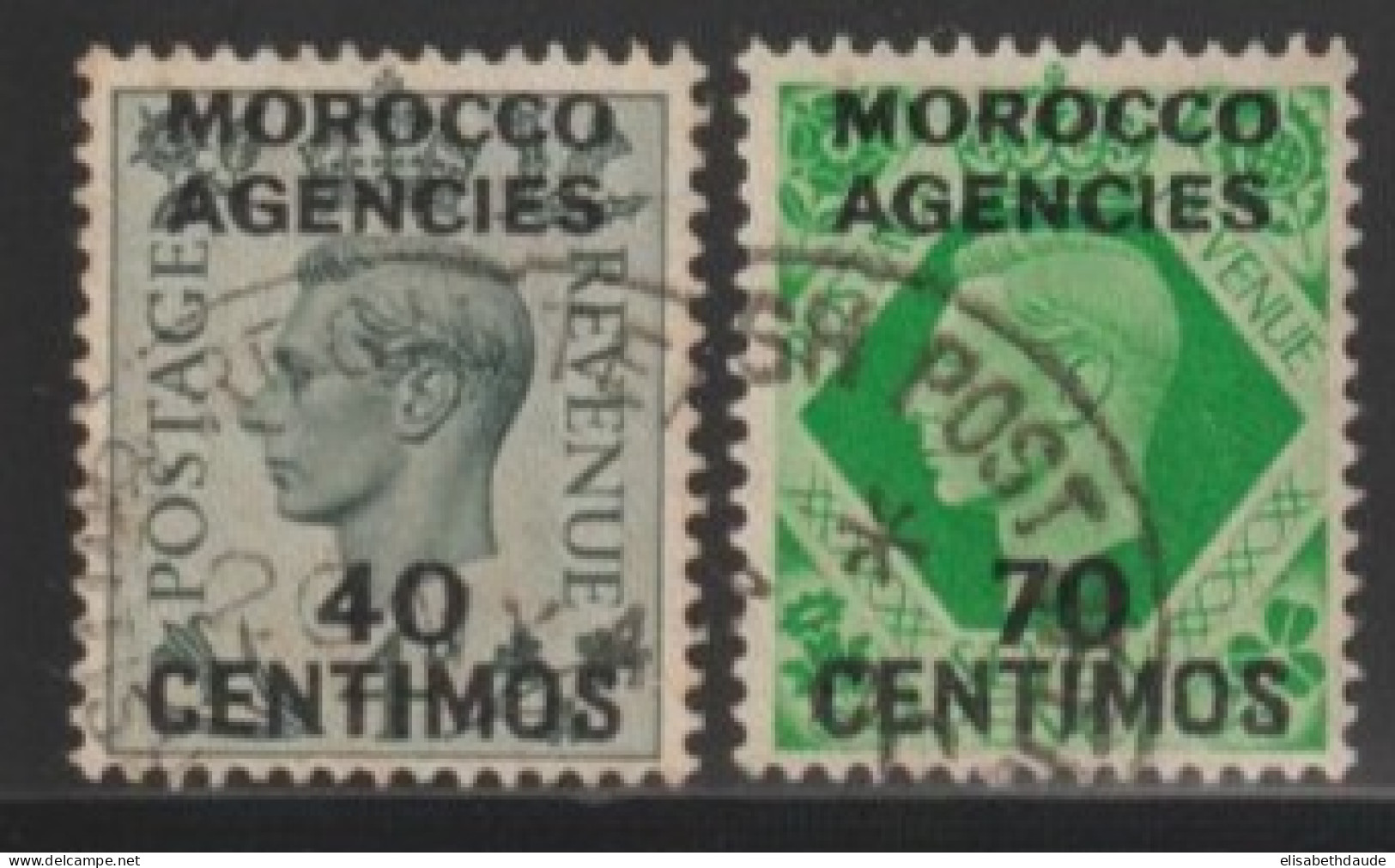 MAROC ANGLAIS ZONE ESPAGNOLE - 1937 - YVERT N° 75/76 OBLITERES - COTE = 25 EUR. - Postämter In Marokko/Tanger (...-1958)