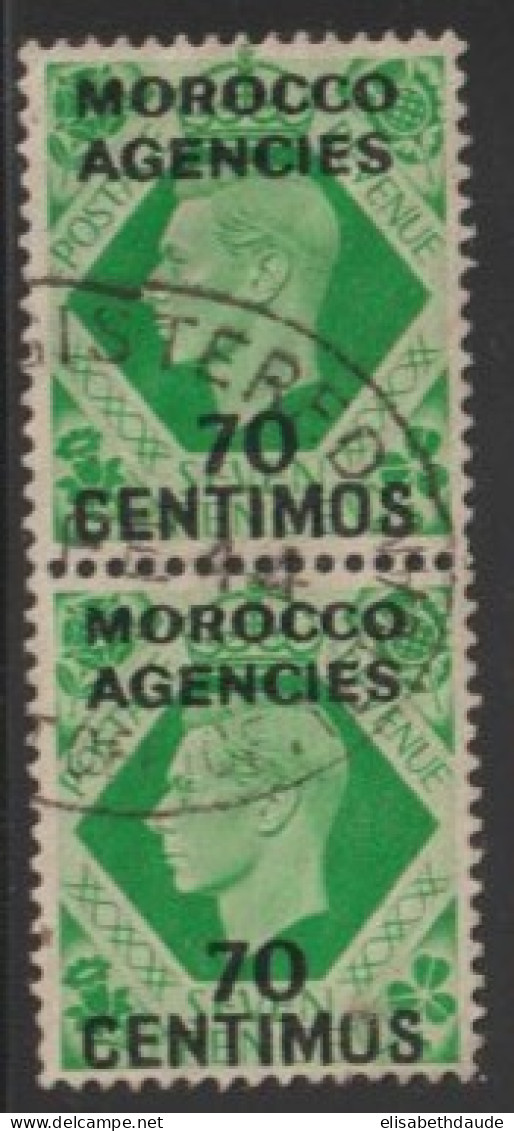 MAROC ANGLAIS ZONE ESPAGNOLE - 1937 - PAIRE YVERT N° 76 OBLITERES - COTE = 15 EUR. - Bureaux Au Maroc / Tanger (...-1958)