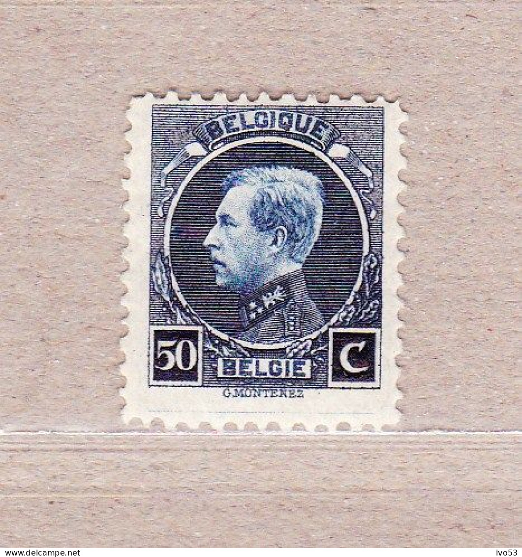 1921 Nr 187* Met Scharnier.Koning Albert I.Montenez 50c. - 1921-1925 Petit Montenez