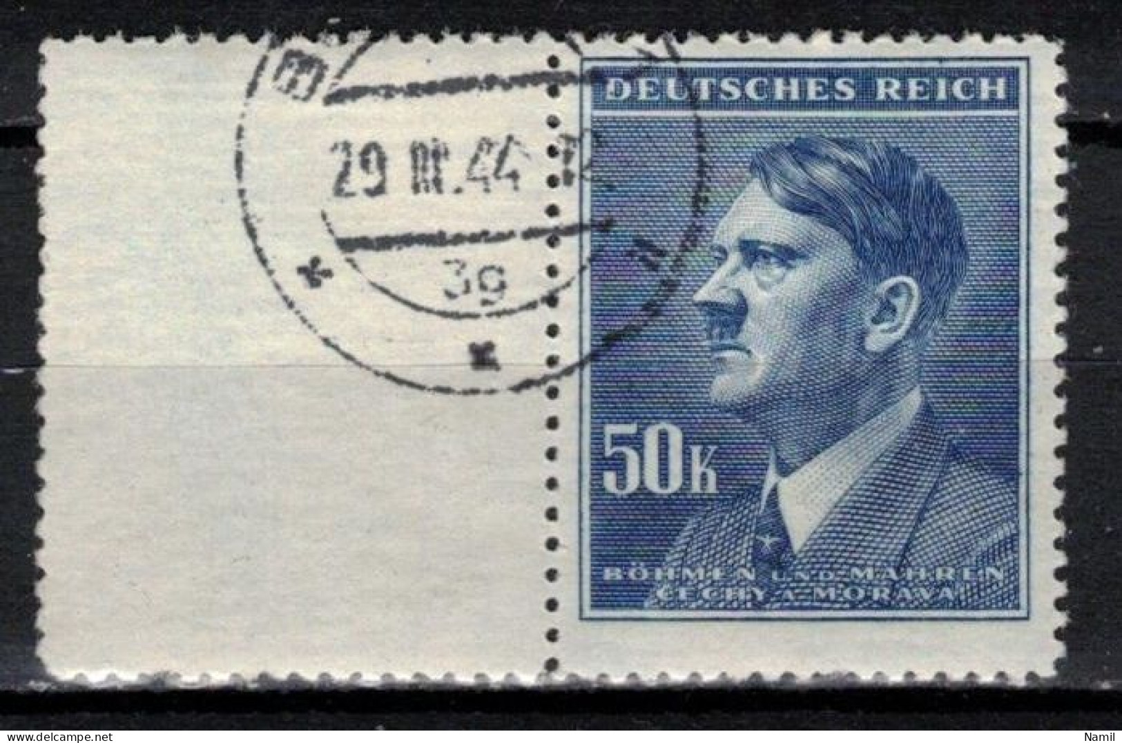 Boheme Et Moravie 1942 Mi 110 Zf (Yv 98 Avec Vignette), Obliteré, - Used Stamps