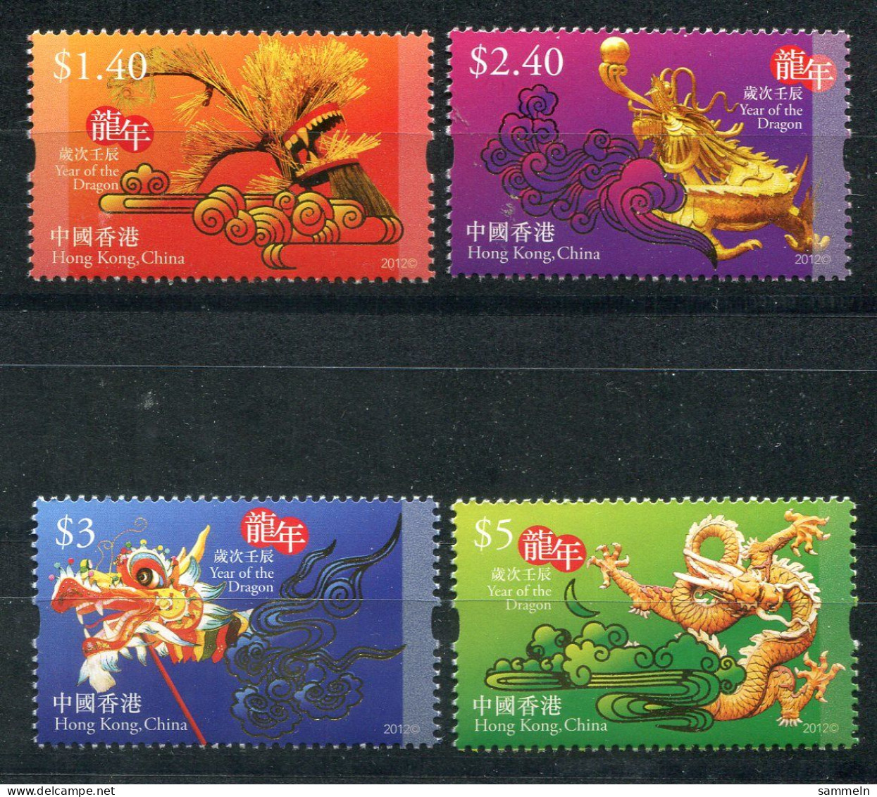 HONGKONG 1675-1678 Mnh - Jahr Des Drachen, Year Of The Dragon, L'année Du Dragon - HONG KONG - Nuevos