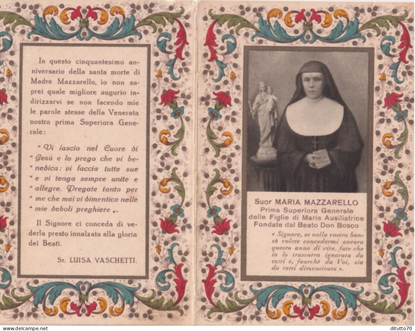 Calendarietto - Suor Maria Mazzarello - Anno 1932 - Formato Piccolo : 1921-40