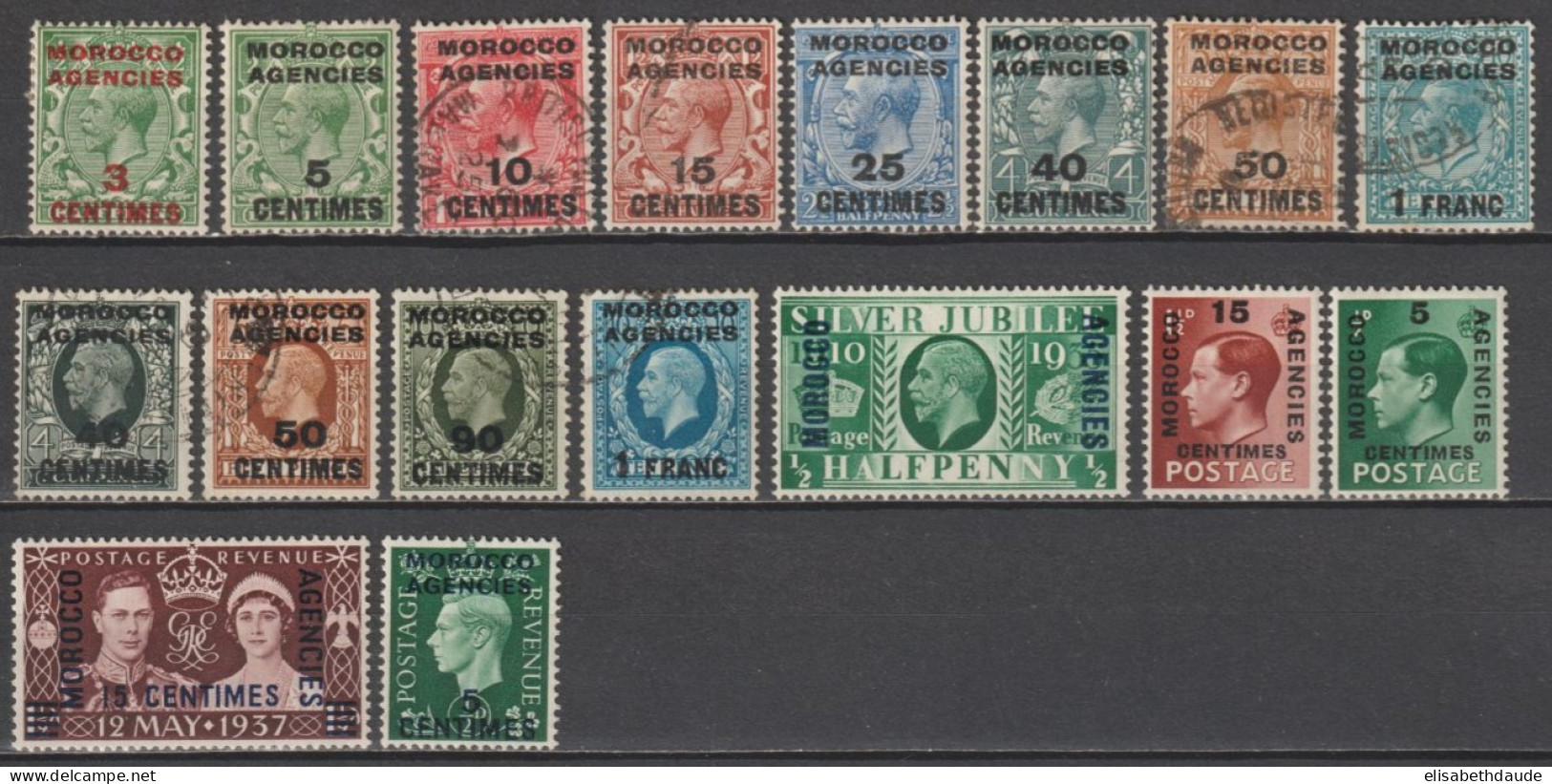 MAROC ANGLAIS ZONE FRANCAISE - PETITE COLLECTION * / OBLITERES - Morocco Agencies / Tangier (...-1958)