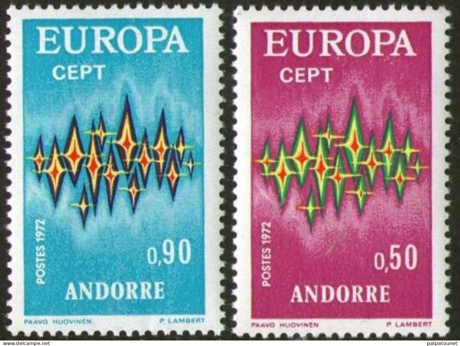 Andorre Français Europa CEPT 1972 MNH Yv 217/8 Cote 40 Euros - 1972