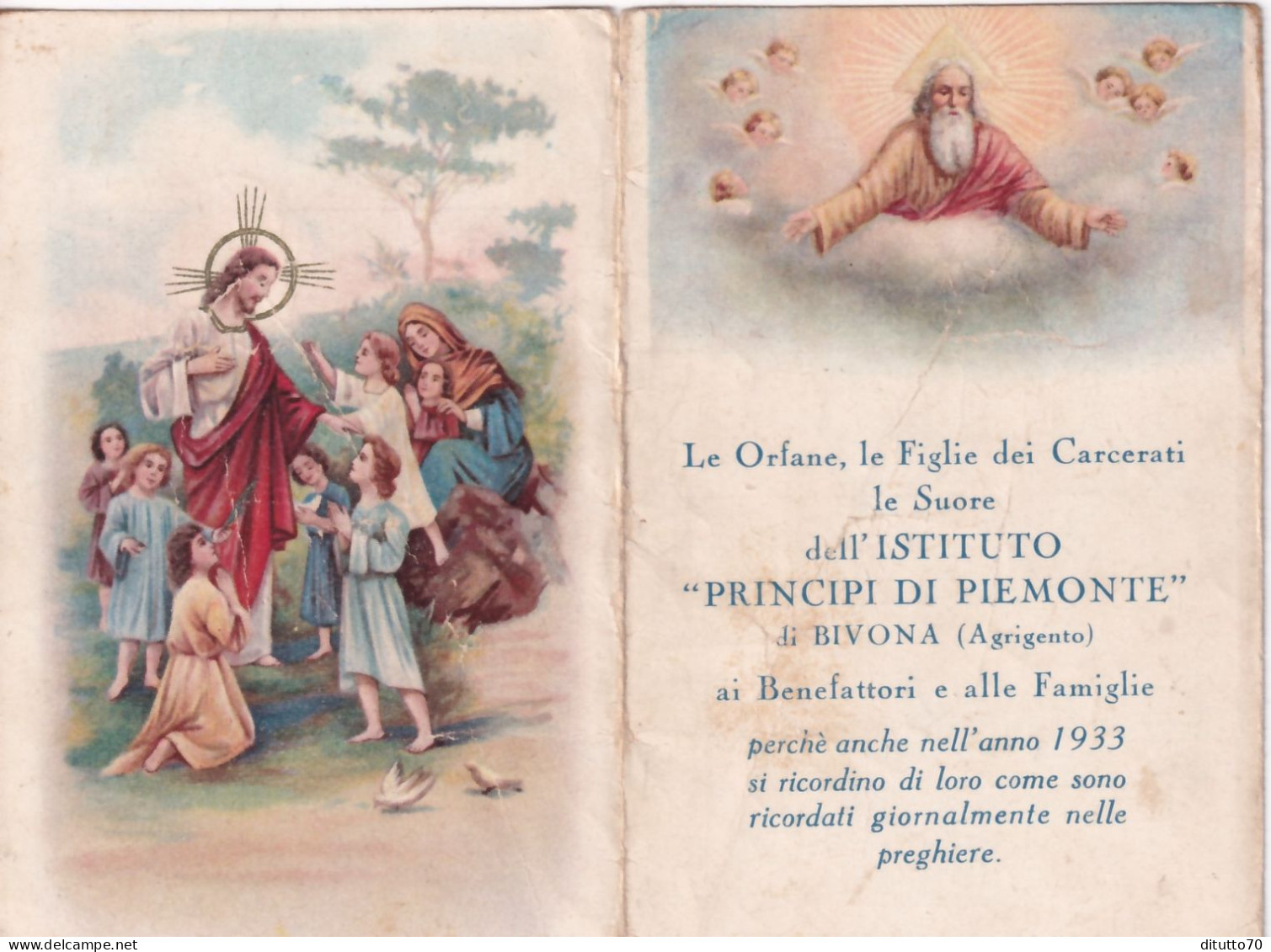 Calendarietto -madonna Con Bambini - Anno 1933 - Tamaño Pequeño : 1921-40