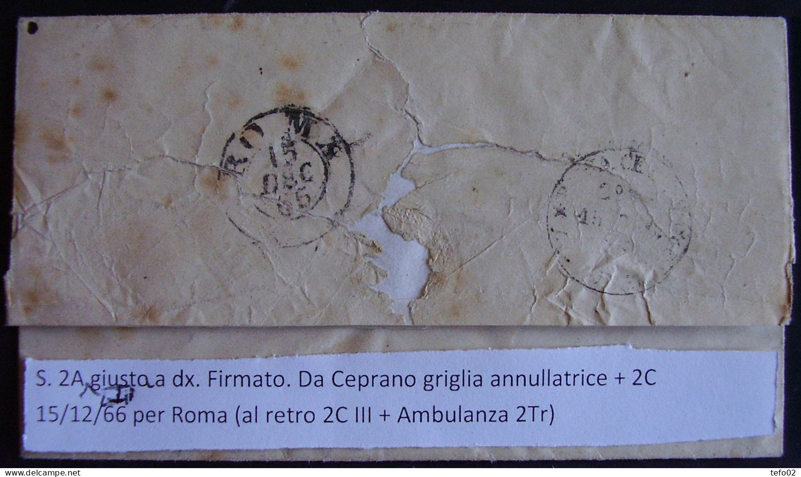 Pontificio. Storia postale. La Direzione postale di Frosinone
