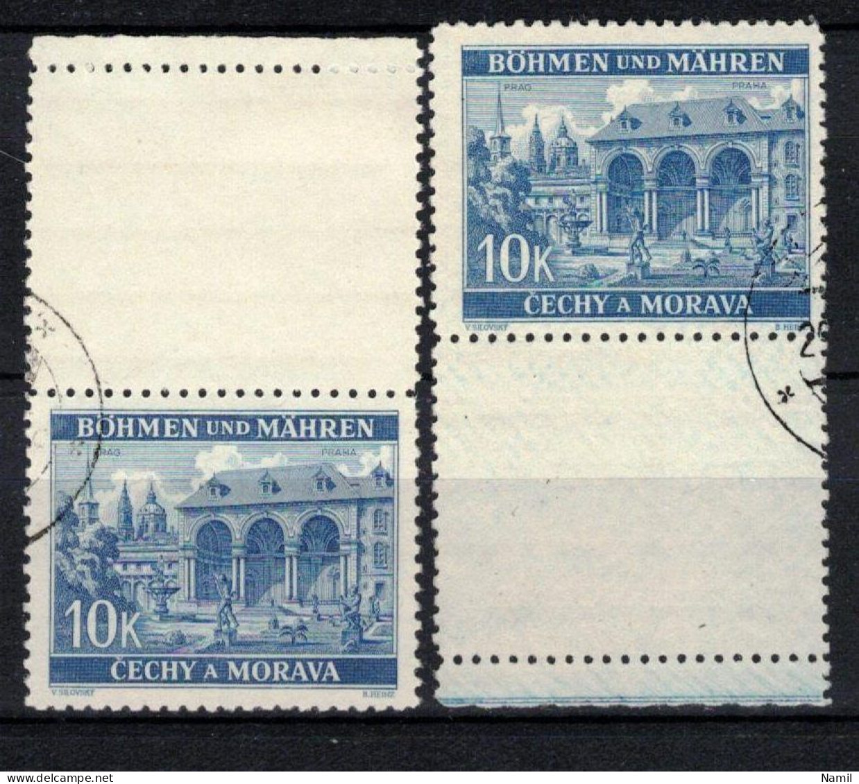 Boheme Et Moravie 1940 Mi 60 Zf (Yv 59 Avec Vignette), Obliteré, - Used Stamps