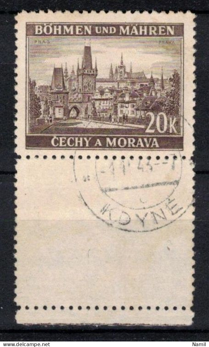 Boheme Et Moravie 1940 Mi 61 Zf (Yv 60 Avec Vignette), Obliteré, - Oblitérés