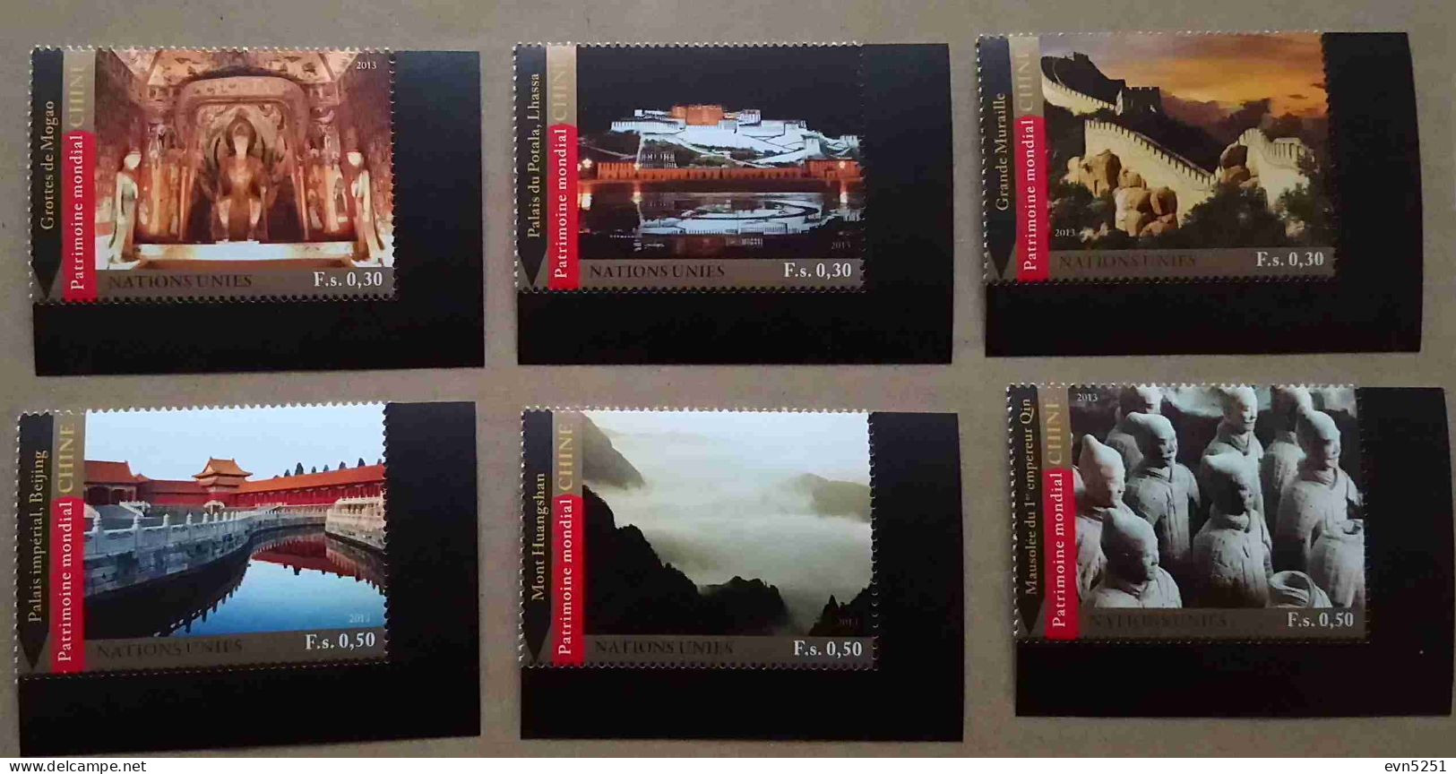 Ge13-01 : Nations Unies - Patrimoine Mondial, Chine Avec Bdf - Unused Stamps