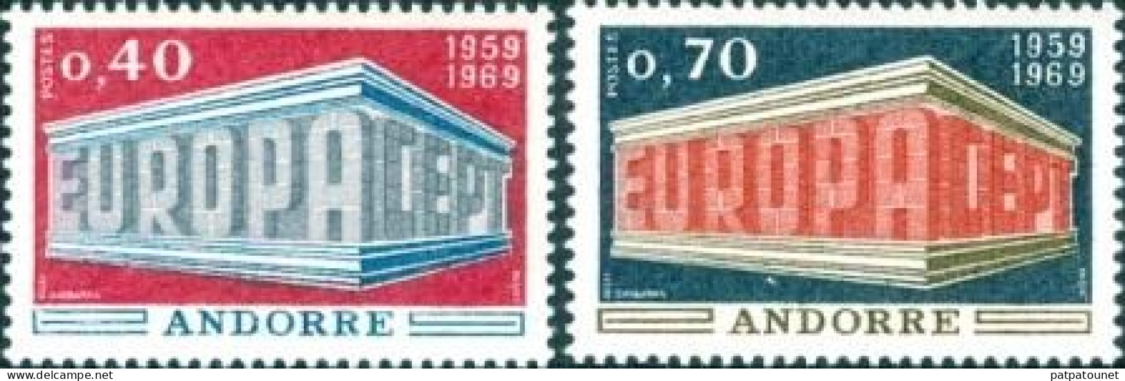 Andorre Français Europa CEPT 1969 MNH Yv 194/5 Cote 40 Euros - 1969