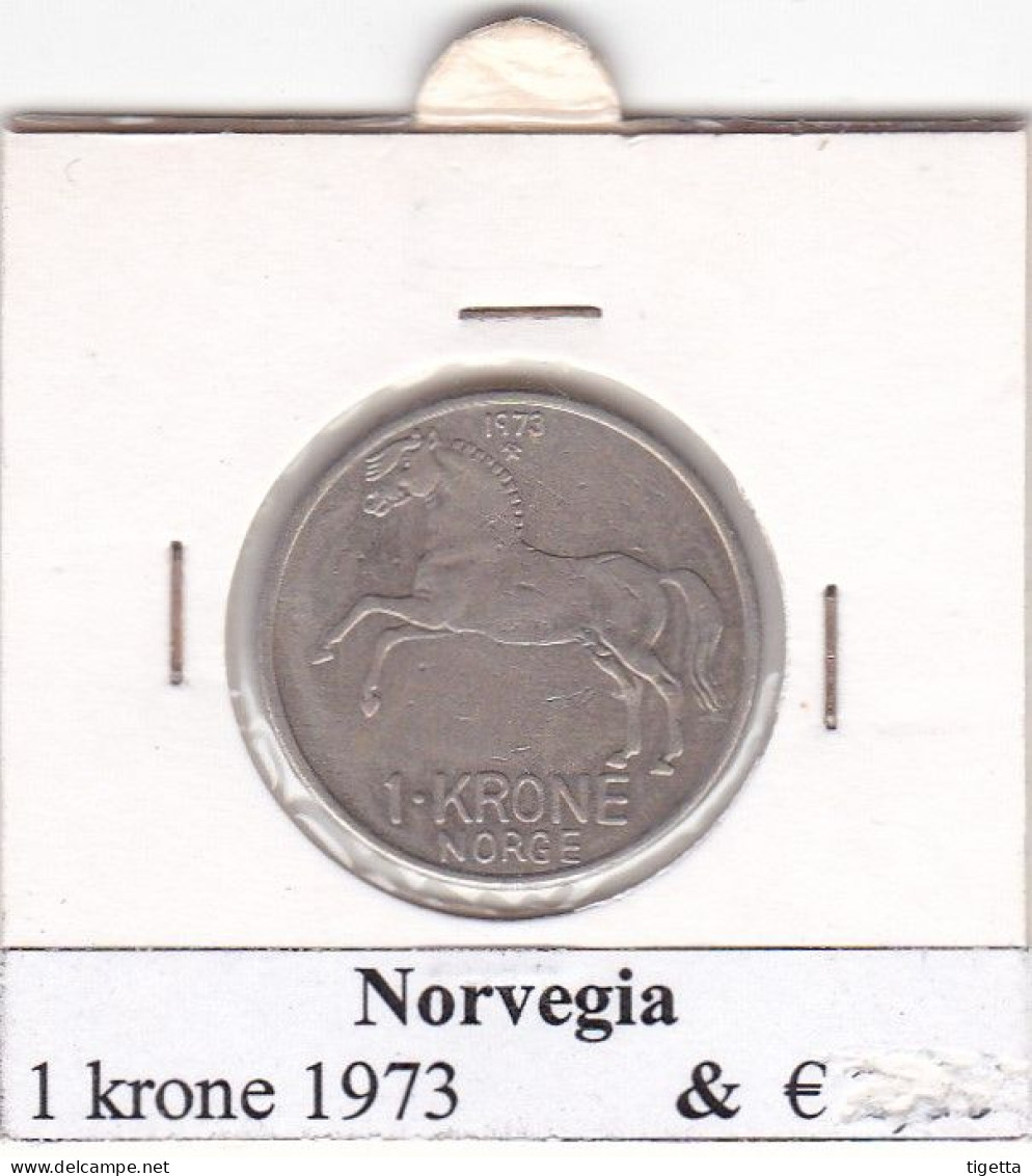 NORVEGIA 1 KRONER  ANNO 1973 COME DA FOTO - Noorwegen