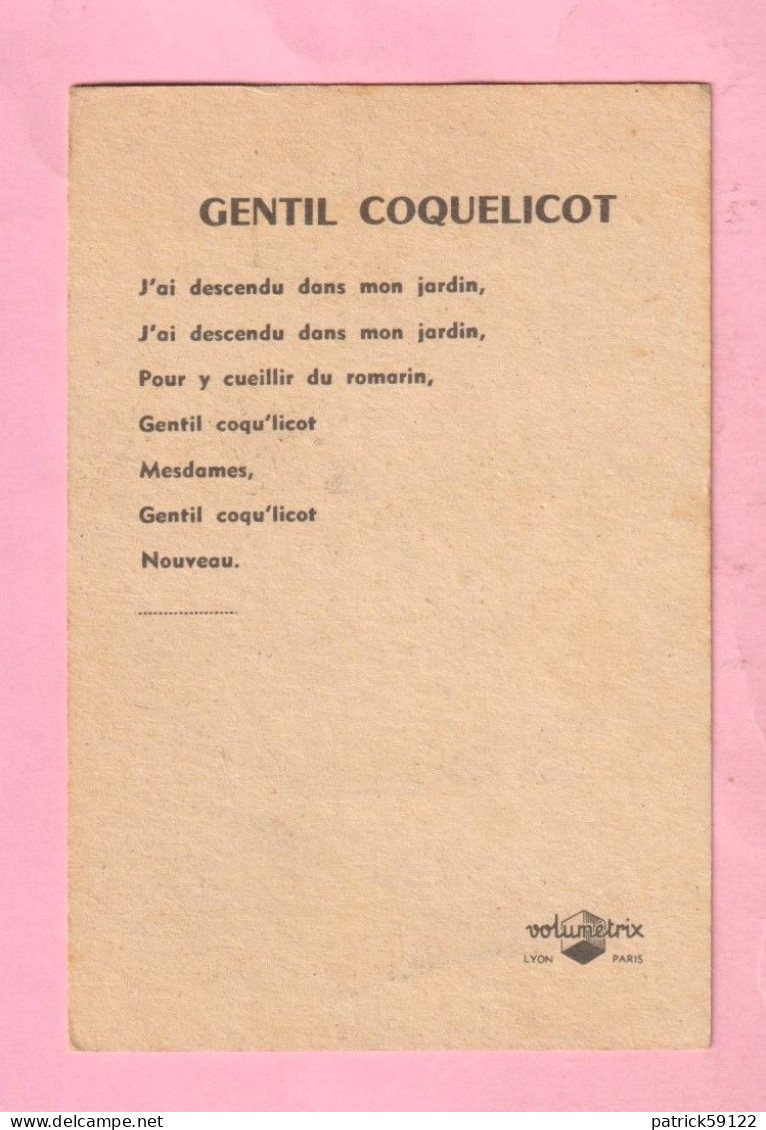 CHROMO - VOLUMETRIX - GENTIL COQUELICOT " UN ROSSIGNOL VINT SUR MA MAIN  " - Andere & Zonder Classificatie