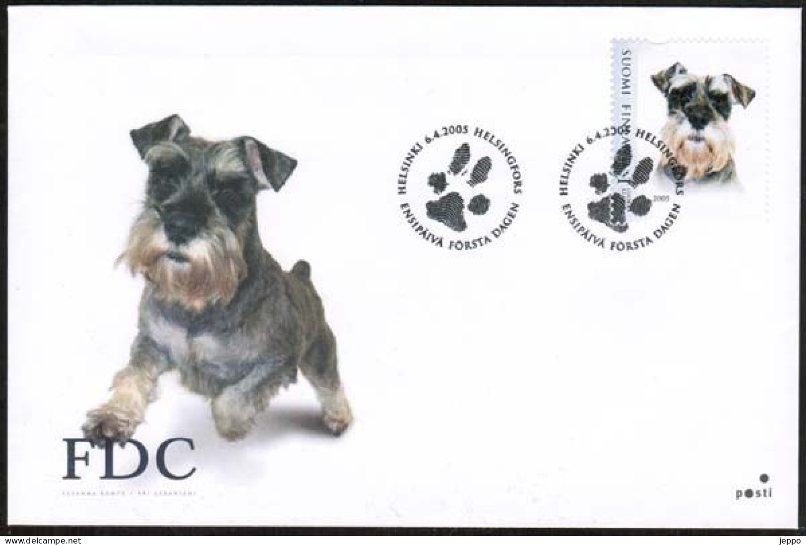 2005 Finland, Dog Personal Stamp FDC. - FDC