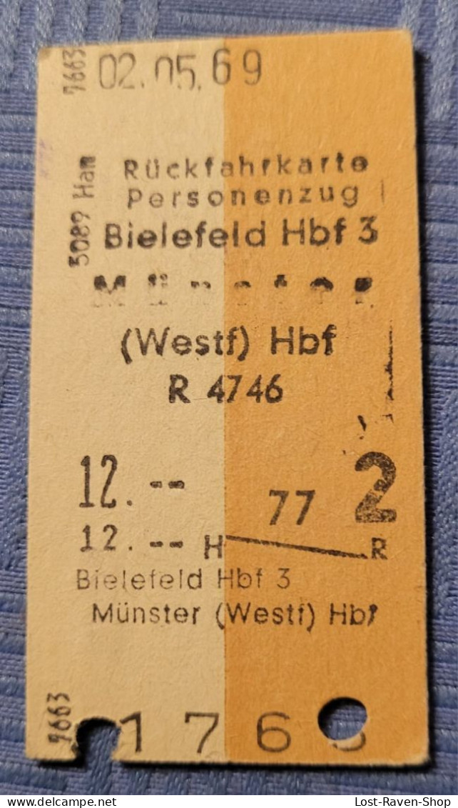 Rückfahrkarte Personenzug 1969 - Europa