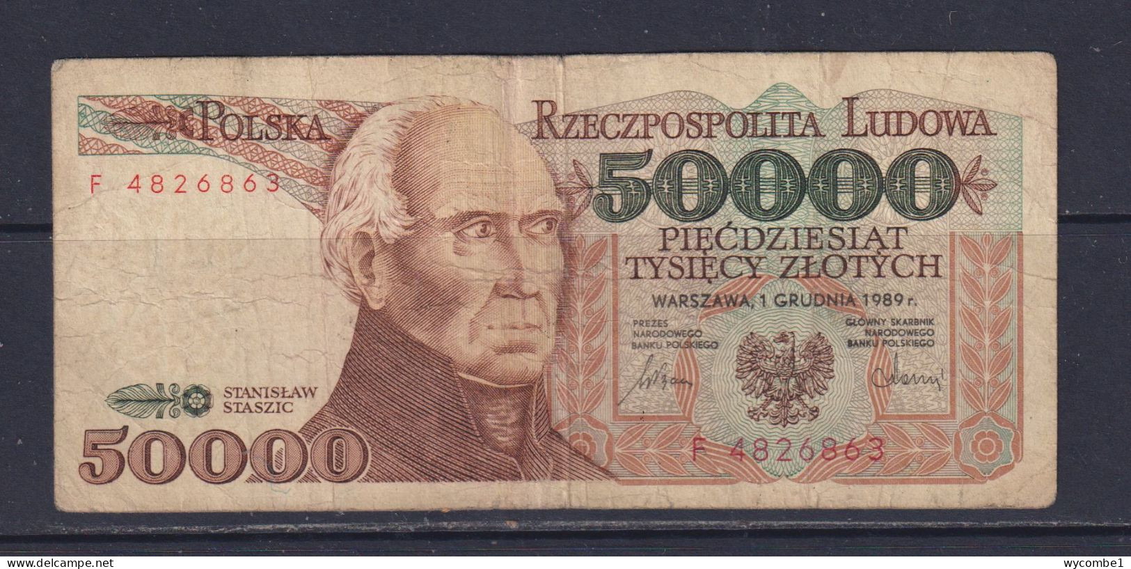 POLAND  - 1989 50000 Zloty Circulated Banknote As Scans - Pologne