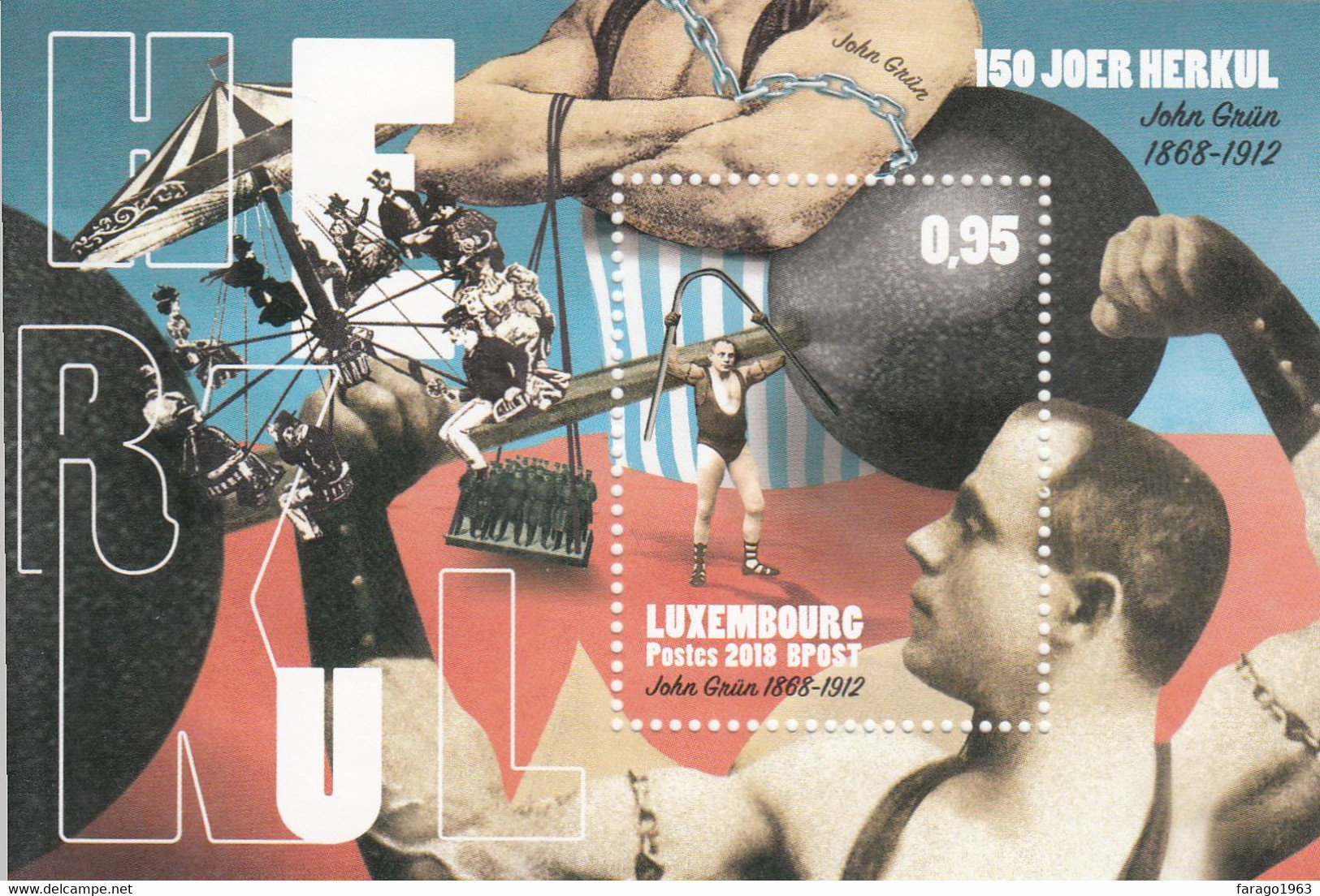 2018 Luxembourg Herkul John Grun Souvenir Sheet MNH - Ungebraucht