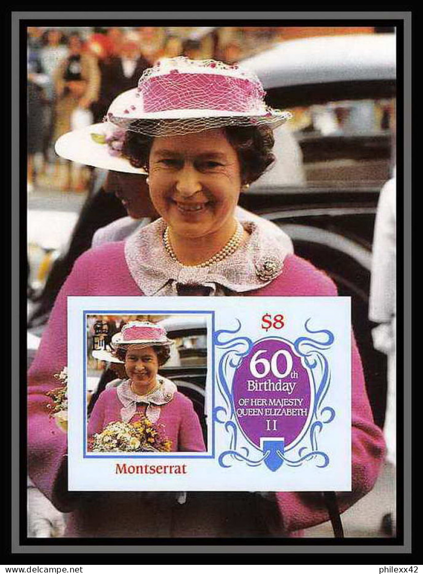 921 Montserrat Scott MNH ** N°# 604 1986 115x85mm (petit Format) Queen Mother Elizabeth Non Dentelé (Imperf) - Montserrat