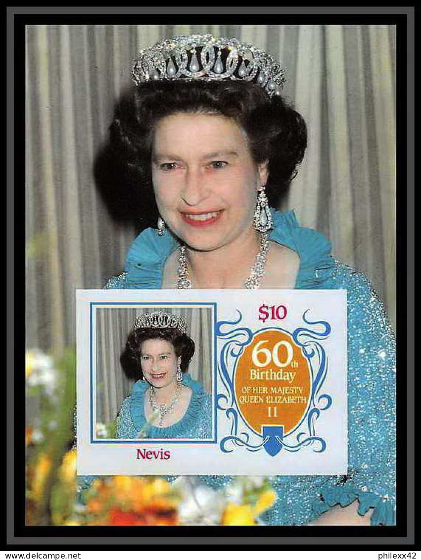 919i Nevis MNH ** Scott N°476 Proof 1986 Queen Mother Elizabeth Non Dentelé Imperf Perfect Set - Collections (sans Albums)