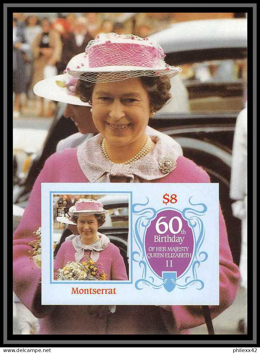 921b Montserrat Bloc Scott MNH ** N° 6041986 (small + Large) Queen Mother Elizabeth Non Dentelé Imperf - Montserrat