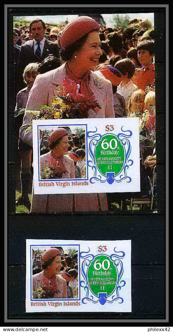 923a British Virgin Islands 1986 115x85mm (petit Format) Queen Mother Elizabeth Bloc + Non Dentelé (Imperf) - British Virgin Islands