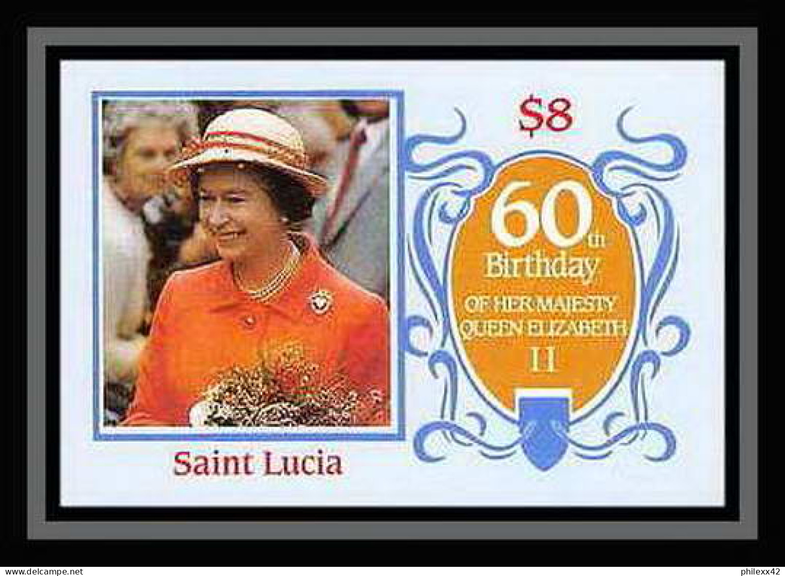 923c British Empire MNH ** 1986 Queen mother Elizabeth bloc + non dentelé Imperf very rar set perfect condition DISCOUNT