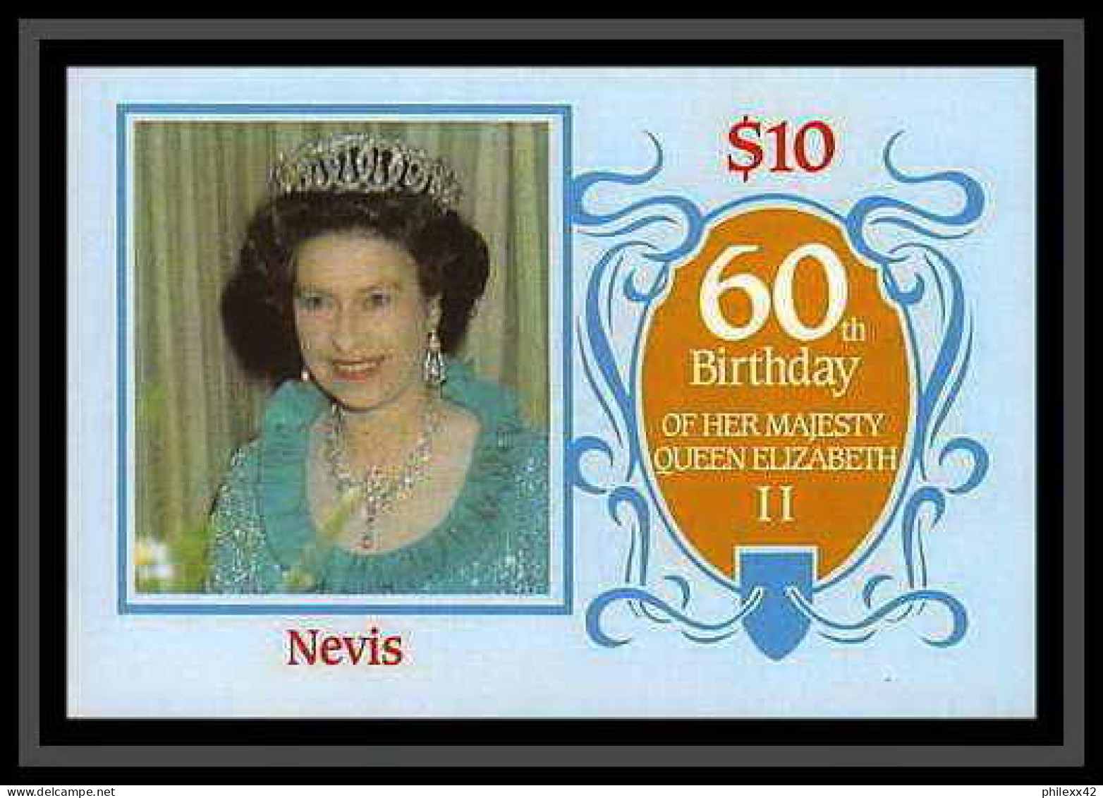 923c British Empire MNH ** 1986 Queen mother Elizabeth bloc + non dentelé Imperf very rar set perfect condition DISCOUNT