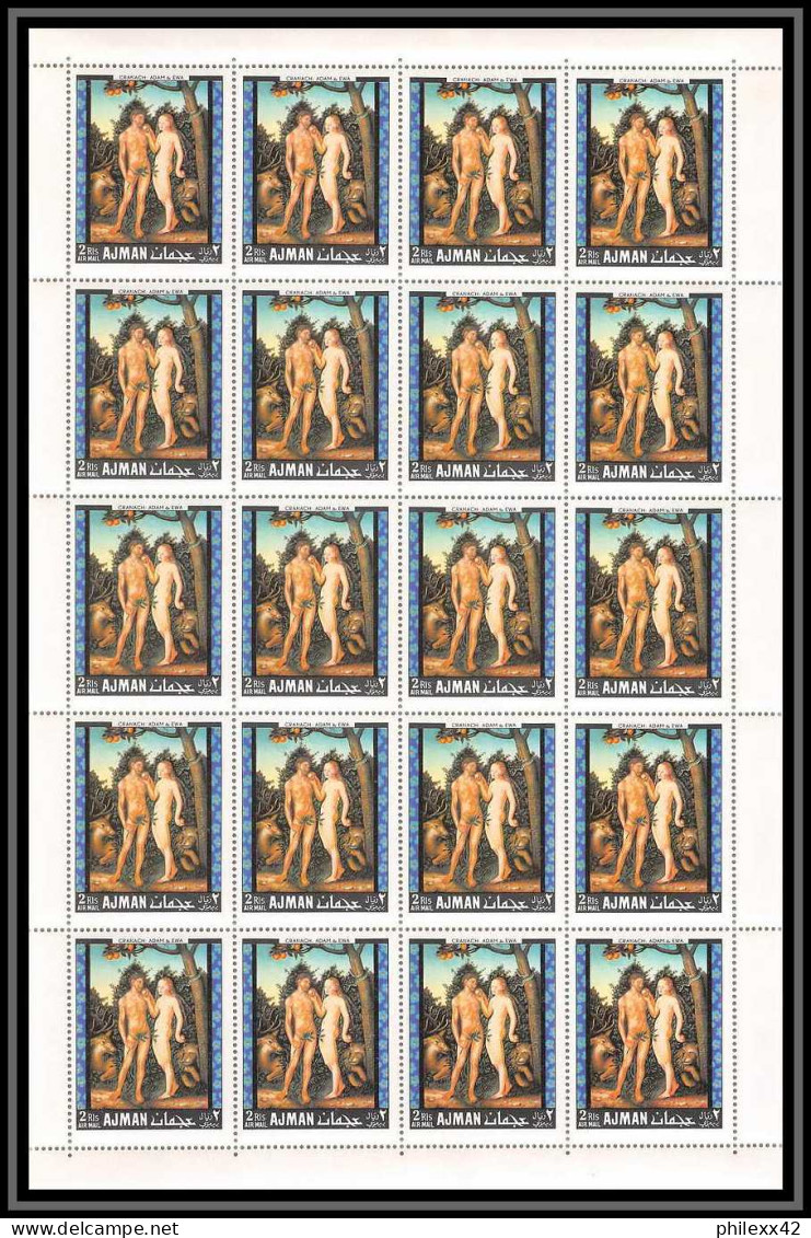 039a - Ajman - Mi N° 281 / 284 A. MNH ** DURER Adam Et Eve Tableaux - Peinture (painting) Feuilles (planches Sheets) - Ajman