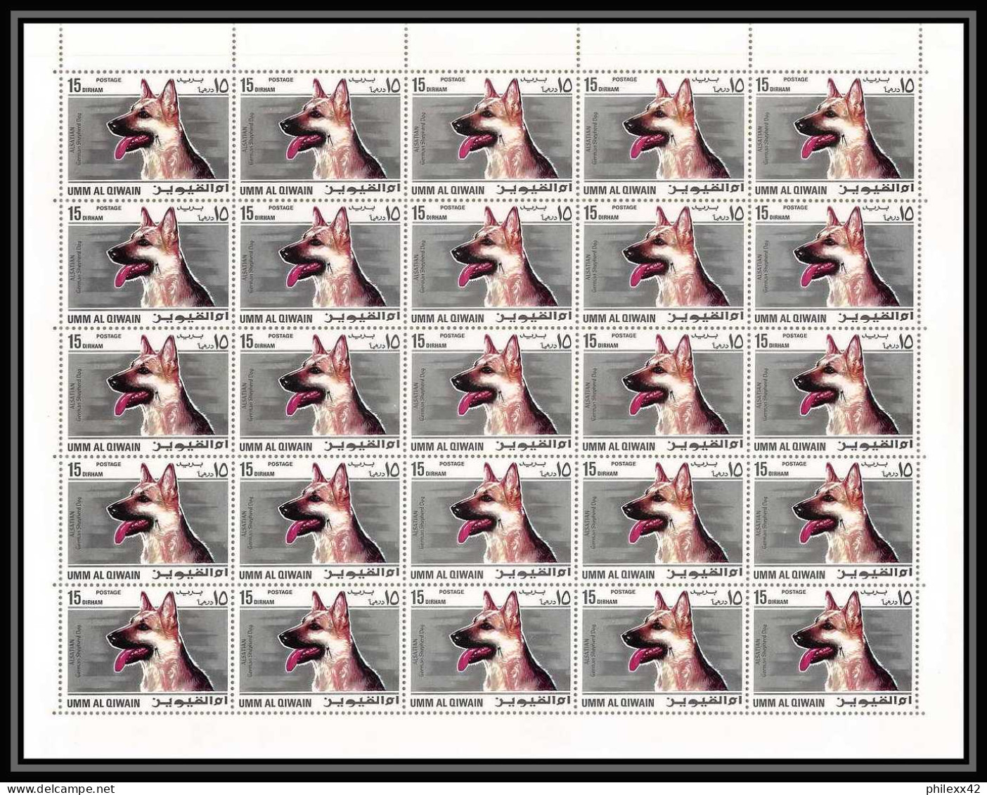 035c - Umm al Qiwain MNH ** Mi - N° 210/217 A Chiens (chien dog dogs) feuilles (planches sheets)