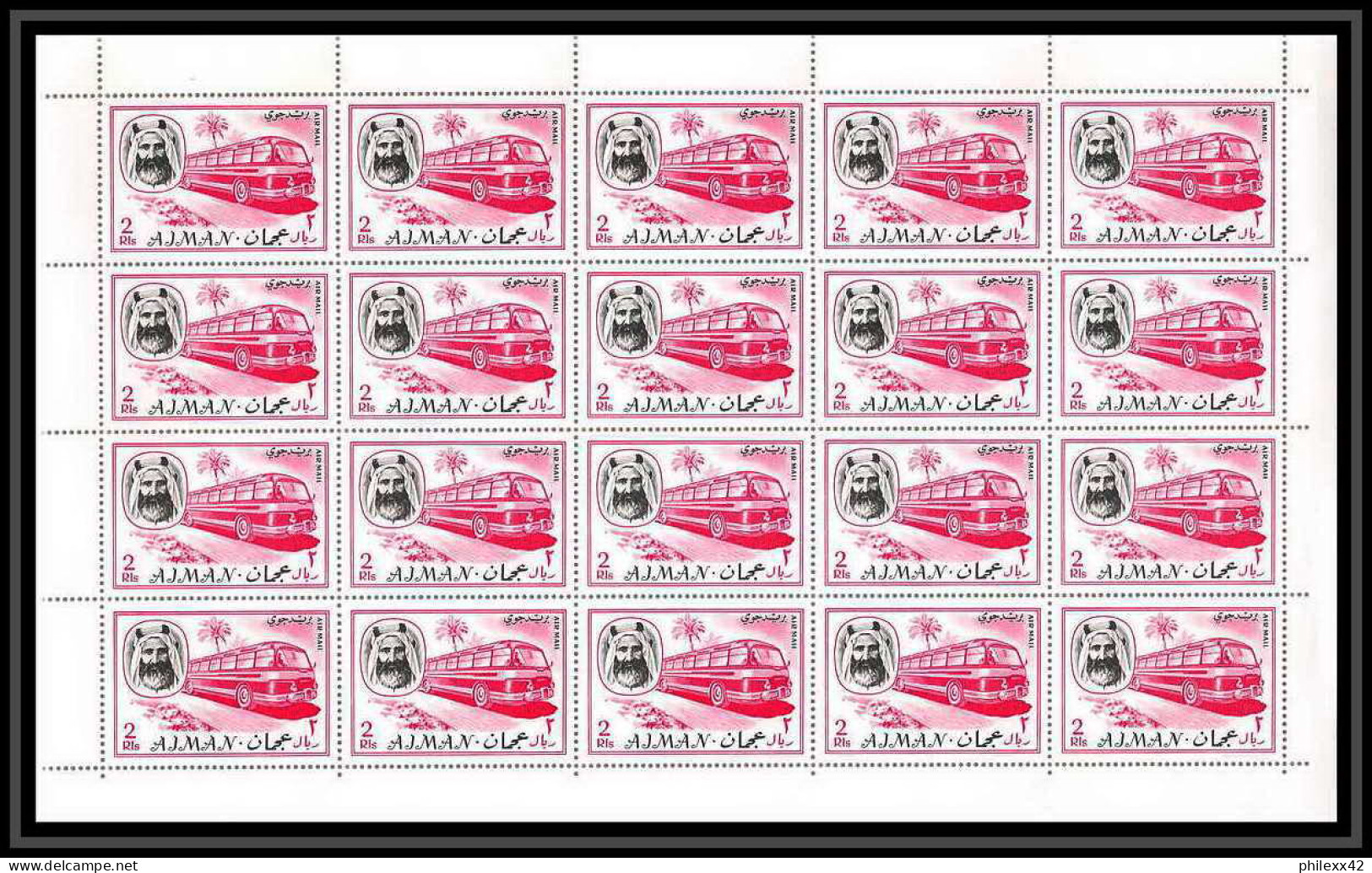 075e - Ajman - MNH ** N° 128 + 137 A Bus Coach Feuilles (sheets) - Busses