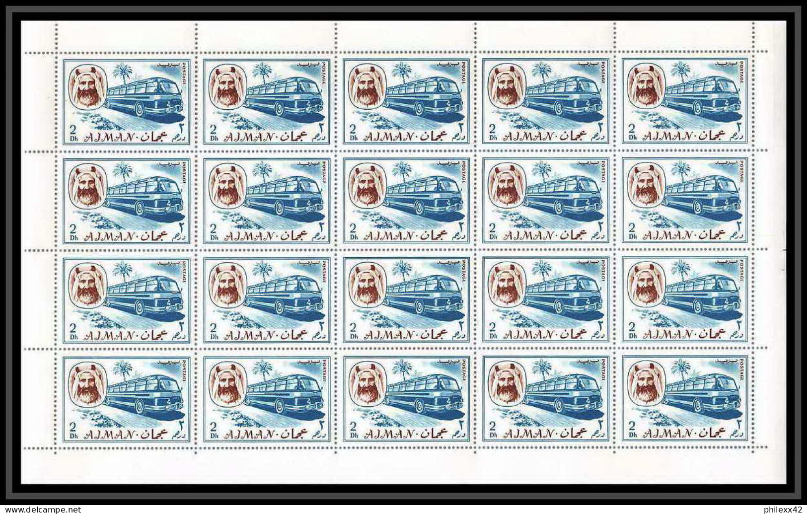 075e - Ajman - MNH ** N° 128 + 137 A Bus Coach Feuilles (sheets) - Bus