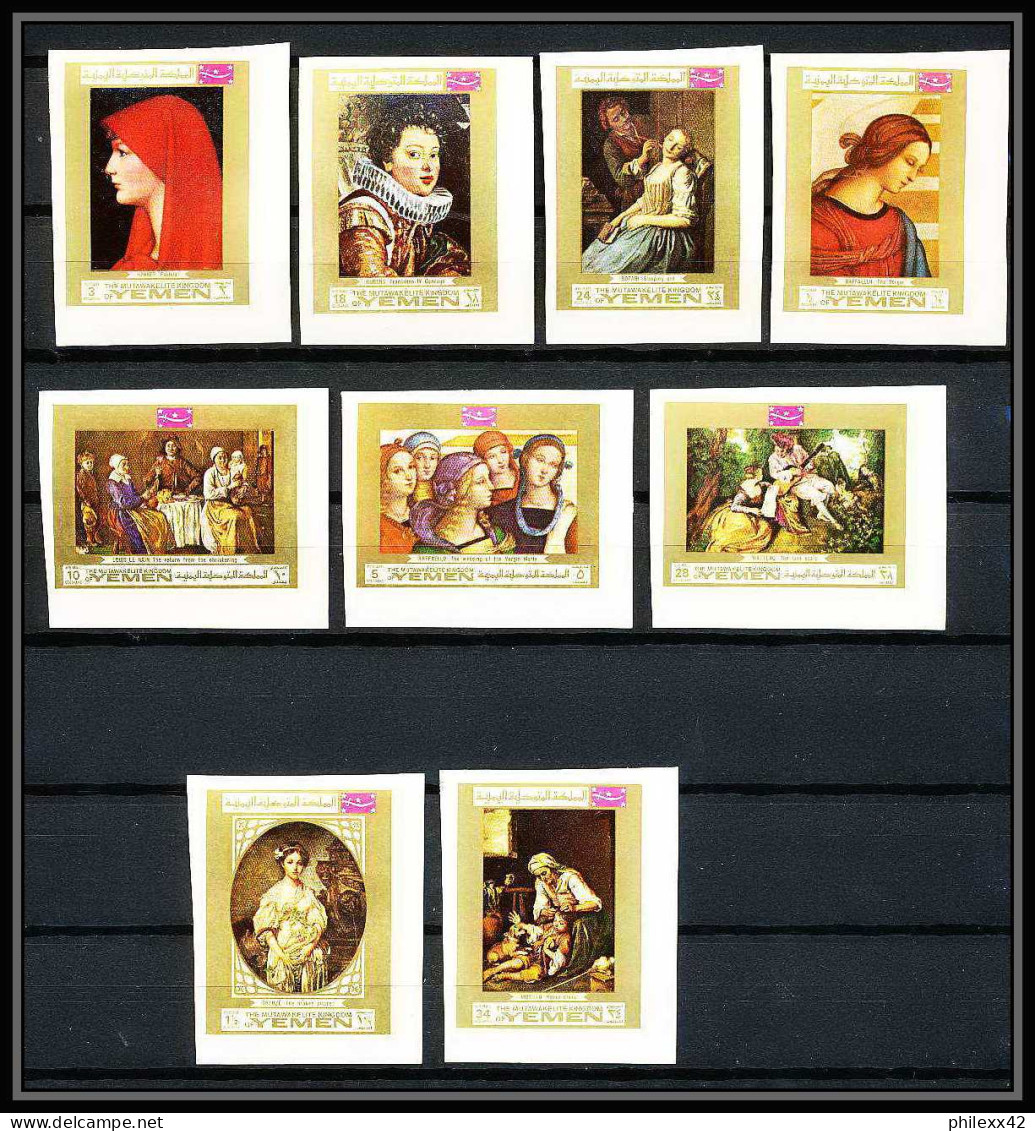 088 - Yemen Kingdom - MNH ** Mi N° 717 / 725 B Tableau (tableaux Paintings) Non Dentelé (Imperf) Rubens Murillo - Rubens