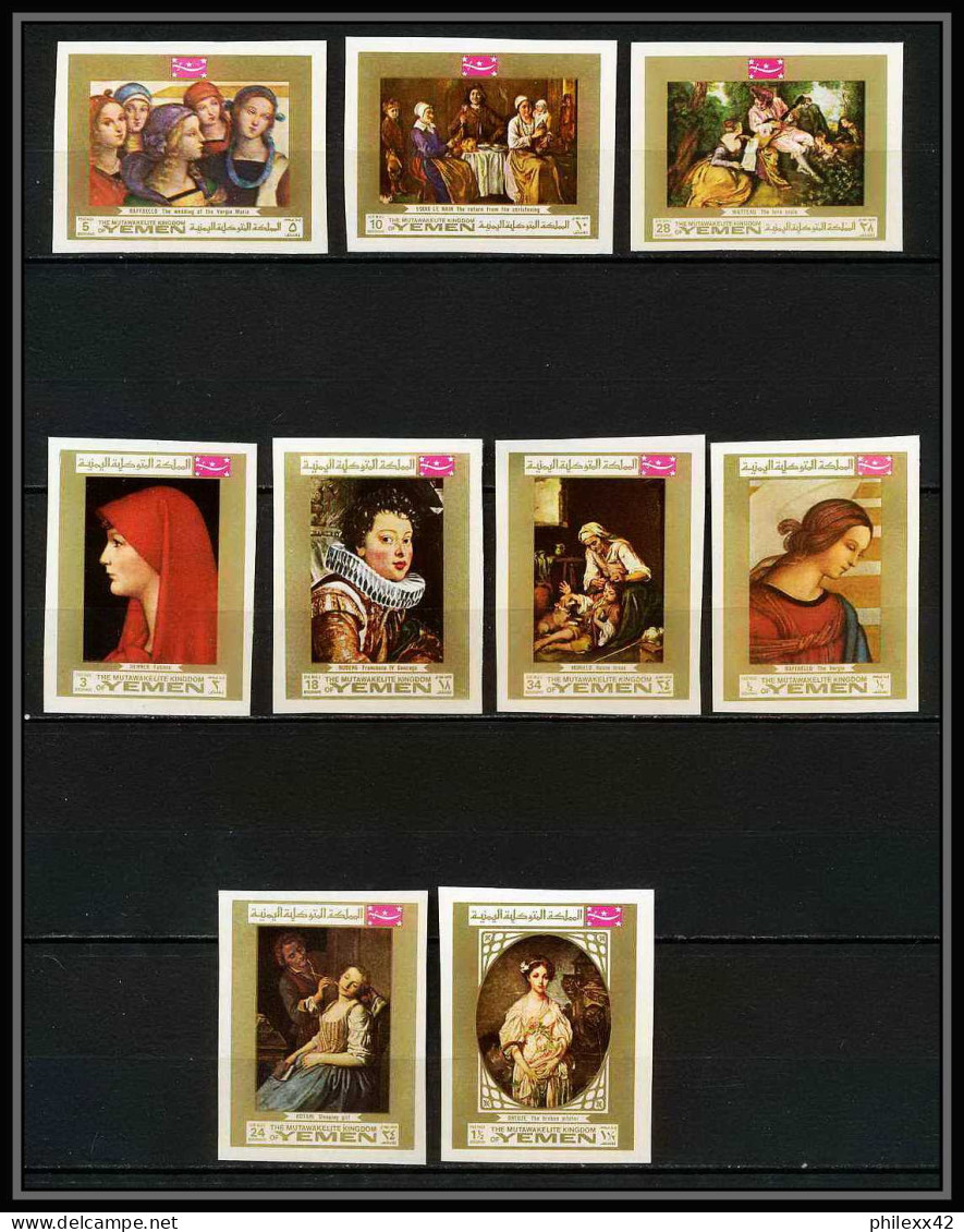 088aa - Yemen Kingdom - MNH ** Mi N° 717 / 725 B Tableau (tableaux Paintings) Non Dentelé (Imperf) Rubens Murillo - Rubens