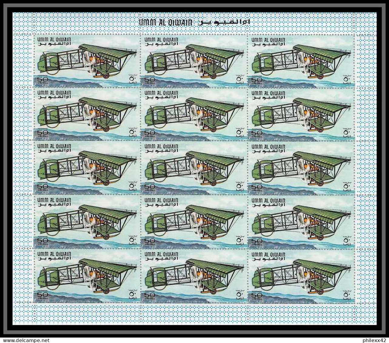 091a - Umm al Qiwain MNH ** Mi N° 296 / 304 A the history of aviation avion (plane) feuilles (sheets) blériot dc4 boeing