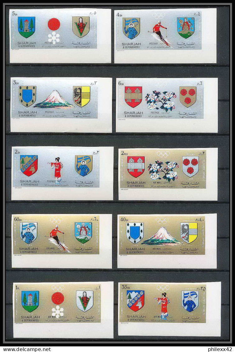 100a - Sharjah - MNH ** N° Mi 825 / 834 B Non Dentelé (Imperf) Jeux Olympiques (winter Olympic Games) Sapporo 72 - Winter 1972: Sapporo