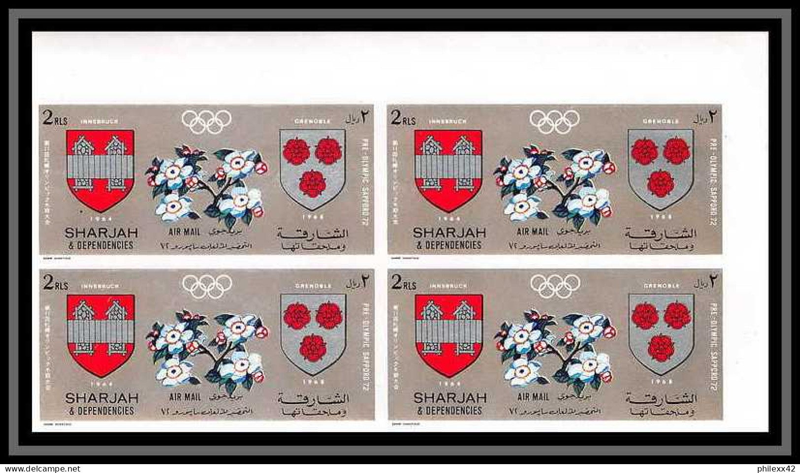 100b Sharjah MNH ** N° 825 / 834 B Non Dentelé (Imperf) Jeux Olympiques (winter Olympic Games) Sapporo 72 Bloc 4 - Winter 1972: Sapporo