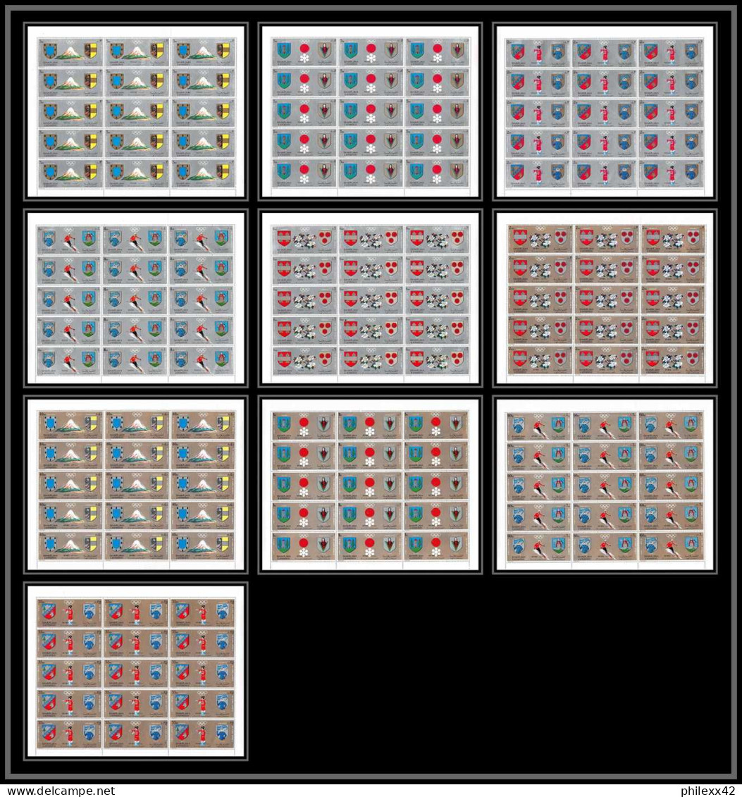 101c Sharjah MNH ** Mi N° 825 / 834 A Jeux Olympiques (winter Olympic Games) Sapporo 72 Feuilles (sheets) - Invierno 1972: Sapporo