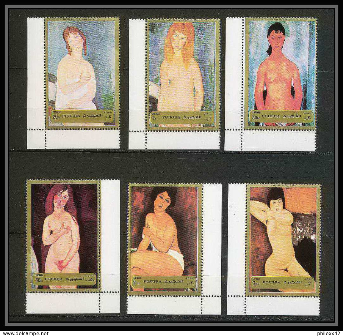 106b - Fujeira - MNH ** Mi N° 1222 / 1227 A Tableau (tableaux Nudes Paintings) Modigliani - Desnudos