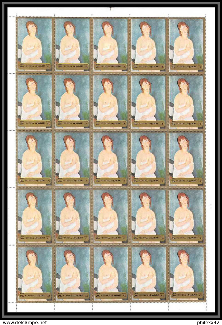 106e - Fujeira - MNH ** Mi N° 1222 / 1227 A Tableau (tableaux nudes paintings) modigliani feuilles (sheets)