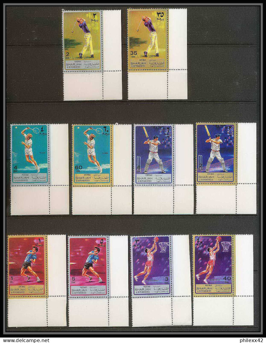 127a - Sharjah MNH ** Mi N° 864 / 873 A Sports / Golf - Tennis De Table Basketball Table Cricket Golf - Table Tennis