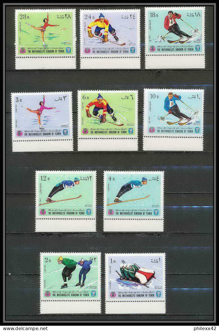 134d - Yemen Royaume MNH ** Mi N° 454 / 463 A Jeux Olympiques (winter Olympic Games) Grenoble 1968 Skating Bob Hockey  - Invierno 1968: Grenoble