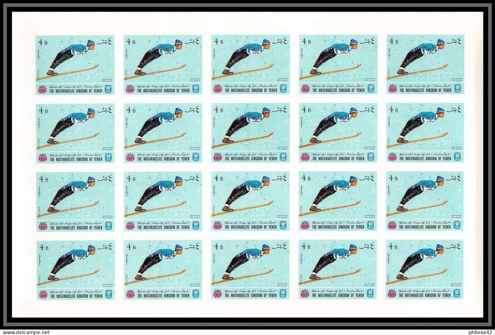 135b Yemen royaume MNH ** N° 454 / 463 B jeux olympiques olympic games grenoble 68 feuilles (sheets) non dentelé (Imperf