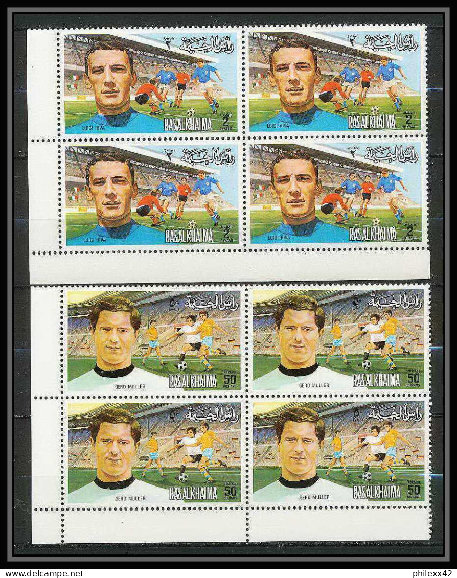 140b - Ras Al Khaima MNH ** Mi N° 745 / 750 A European Football Players (Soccer) Muller Moore Riva Himst Durr Bloc 4 - Championnat D'Europe (UEFA)