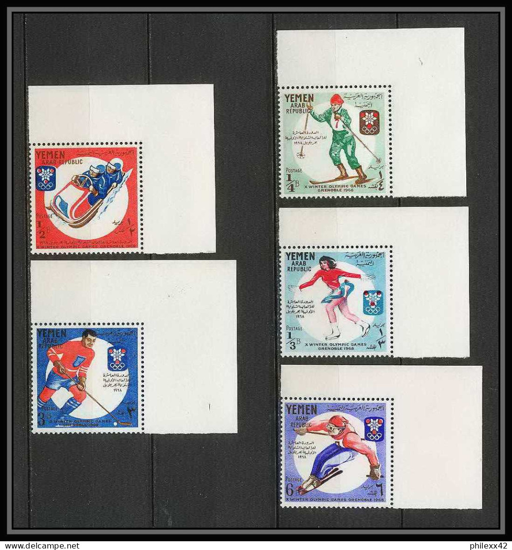 142a - YAR (nord Yemen) MNH ** Mi N° 619 / 623 A Jeux Olympiques (olympic Games) Grenoble 1968 Hockey Skating Bob Ski - Yémen