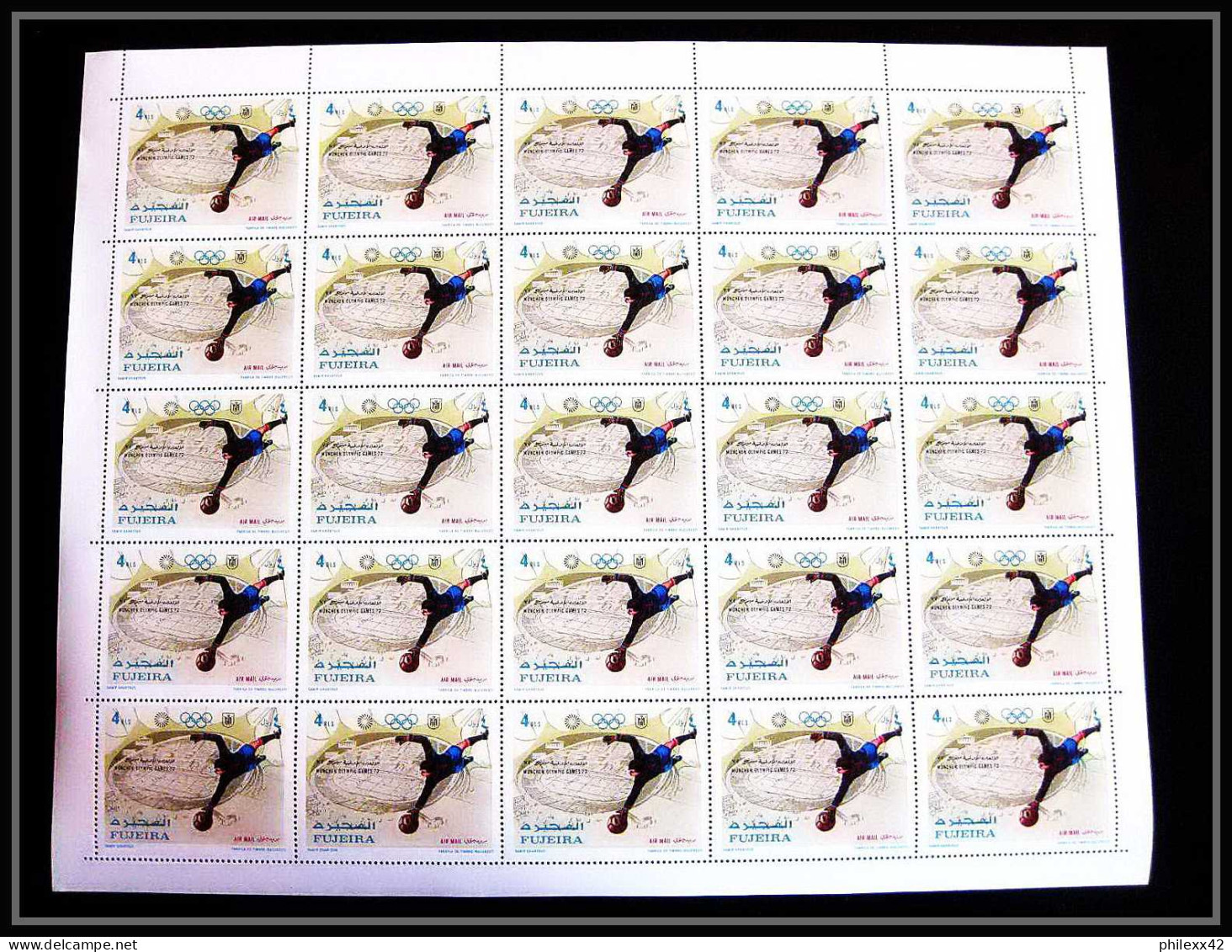 151 Fujeira MNH ** N° 748 / 752 A Jeux Olympiques (olympic Games) MUNICH Feuilles (sheets) Football (Soccer) Cycling - Fujeira