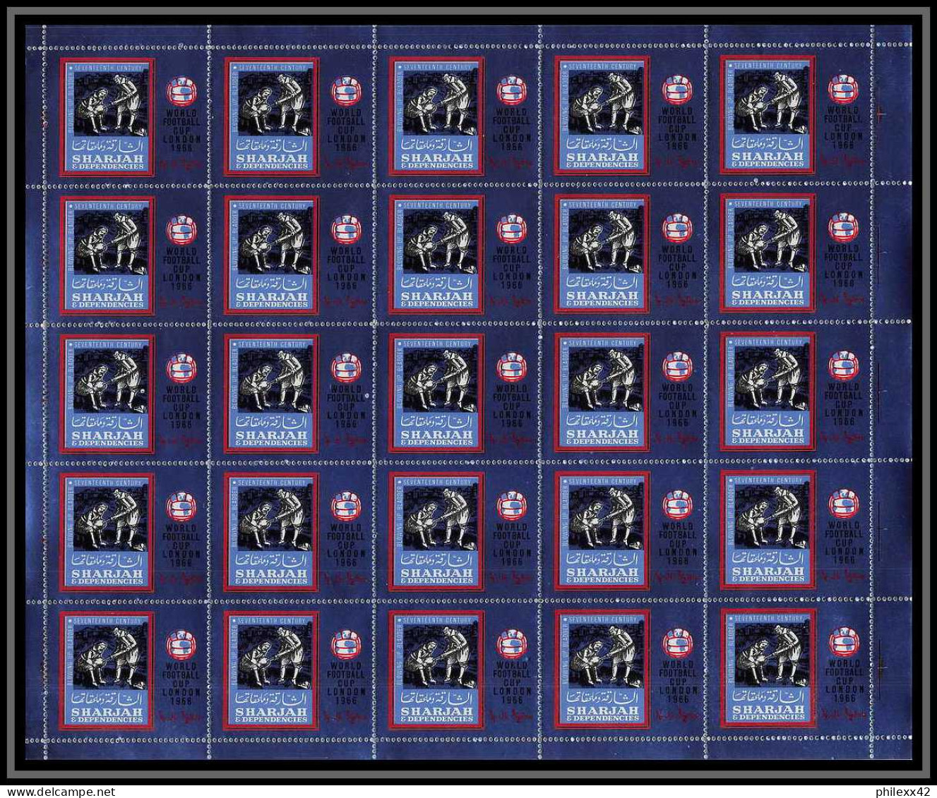 154c - Sharjah MNH ** N° 337 / 343 A Football (Soccer) world championship london 1966 feuilles (sheets)