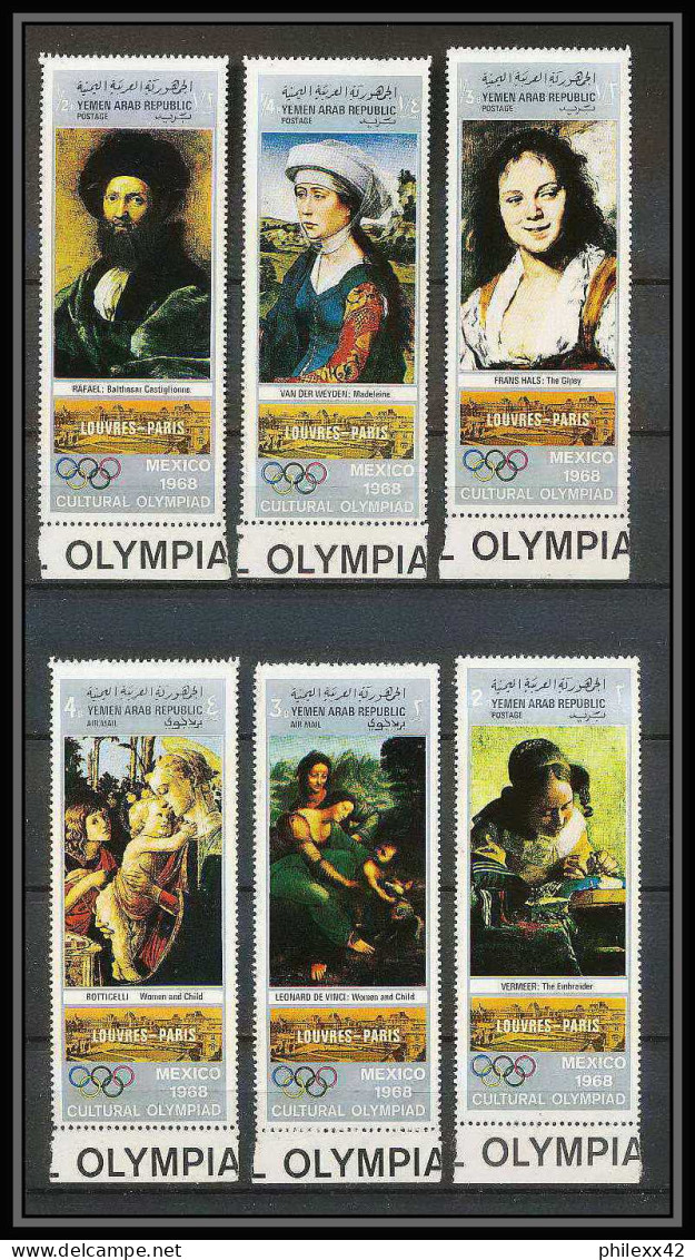 162 YAR (nord Yemen) MNH ** N° 862 / 867 A Jeux Olympiques (olympic Games) MEXICO 68 Tableau (tableaux Painting) Louvre - Yémen