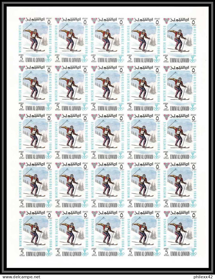 161e Umm al Qiwain MNH ** N° 233 / 240 B NON DENTELE imperforate (olympic games) grenoble 68 feuilles (sheets)